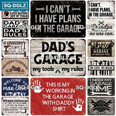 DaD Garage Metallschild Vintage Plakette Blechschild Wanddekoration für Garage Reparaturwerkstatt Metallhandwerk Retro Auto Benzin Poster Custom