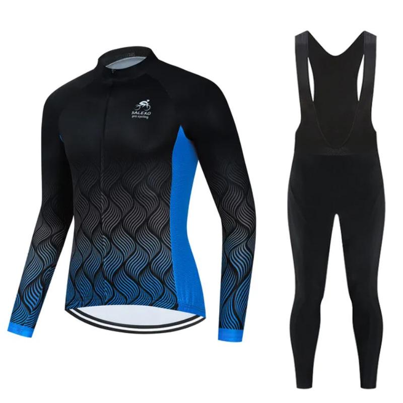 2026 Autumn Velvet Thin Cycling Suit Cycling Suit Bicycle Spring and Women's Long-sleeved Suit Quick-drying Breathable Sunscreen Overalls Trousers