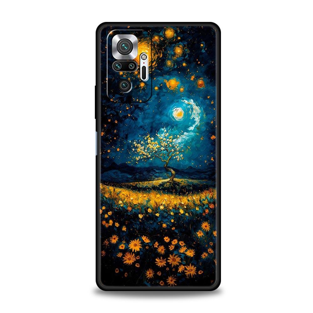 Starry Night Van Gogh Phone Case For Xiaomi Redmi Note 13 12 5G 11 10 Pro Plus 4G 9S 9 8 7 9T 13C 12C 10C 9C 9A Silicone Cover