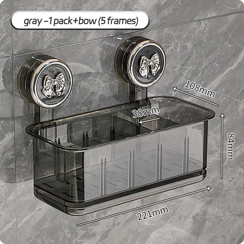 Bathroom Shelf Cosmetics Storage Rack Suction Cup Non Perforated Wall Mounted Storage Box Household Storage