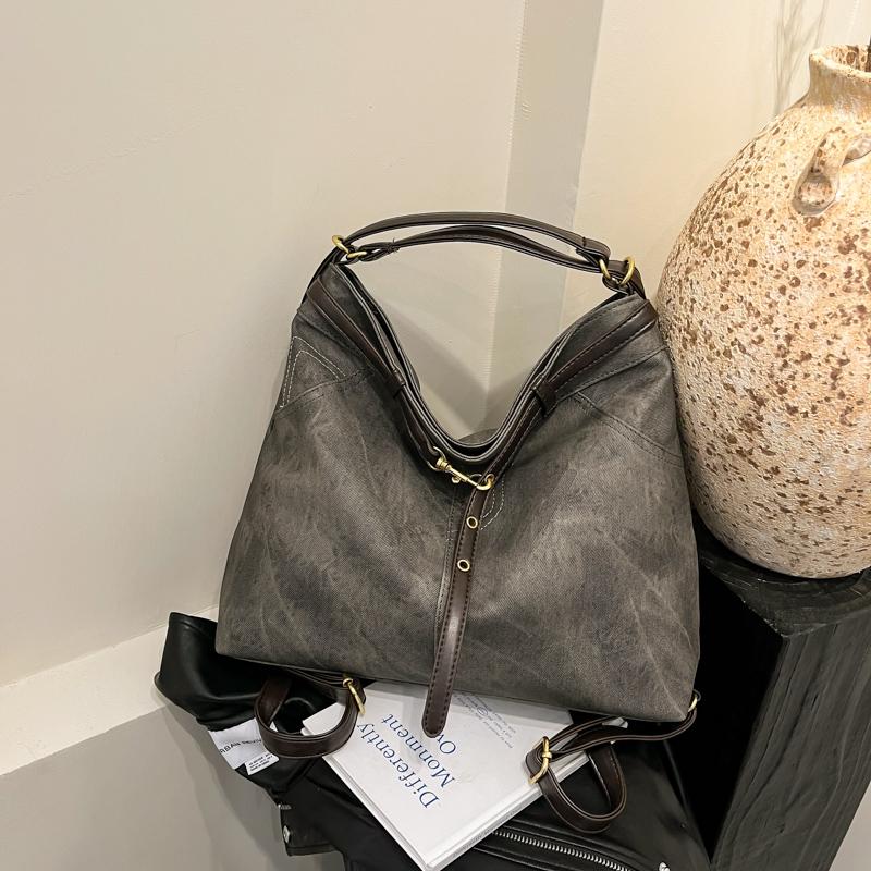 Large Capacity Tote Bag Leather Women's Commuter Shoulder Bag Multifunctional Backpack