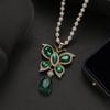 Korean Fashion Flower Sweater Chain Necklace - Autumn/Winter Women's High-End Cat's Eye Camellia Pendant.