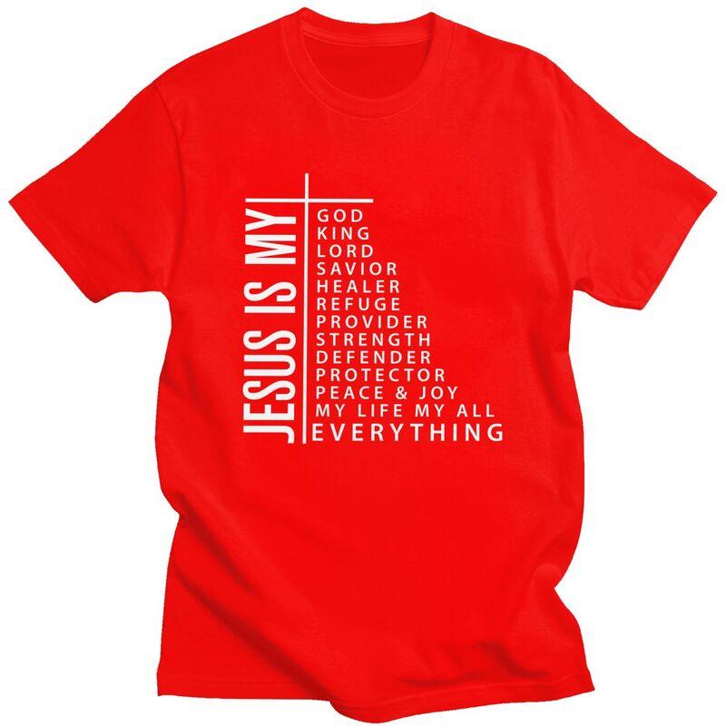 Herren Jesus Ist Mein Gott König Herr Erlöser Heiler Mein Alles T-Shirt Kurzarm 100% Baumwolle T-Shirt Locker Übergröße Kleidung