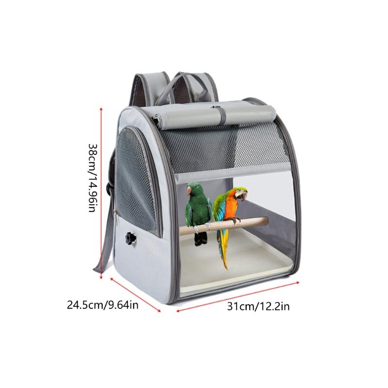 Light Weight Bird Travel Cage Backpacks With Ventilated Window And Side Pockets For Outdoor Activity