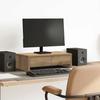 Dual Monitor Stand with Drawers Artisan Oak Finish 50 X 27 X 15 Cm