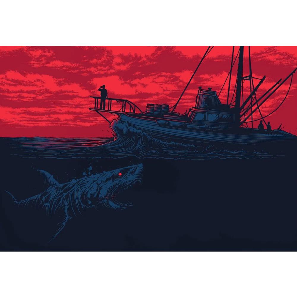 Berühmte Amerikanische Klassische Horror Jaws Filmplakate Retro Küstenstadt Drucke Leinwandmalerei Wandbilder Heim Wohnzimmer Dekor