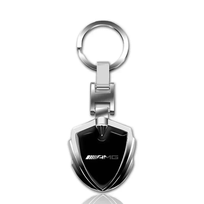 CFB1 Car Logo Keychain 3D Metal Shield Shaped Keyring For Mercedes Benz C180 C200 C260 C300 W108 W124 W126 W140 W168 W169 Accessories