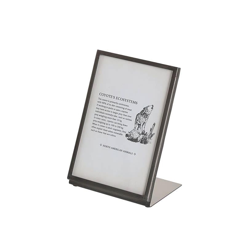 Dulton Metal Frame A6 Stylish Picture Display Photo Frame Stand Picture Frame Steel Glass 155 X 107 X 70mm L-Shaped K955-1263-A6
