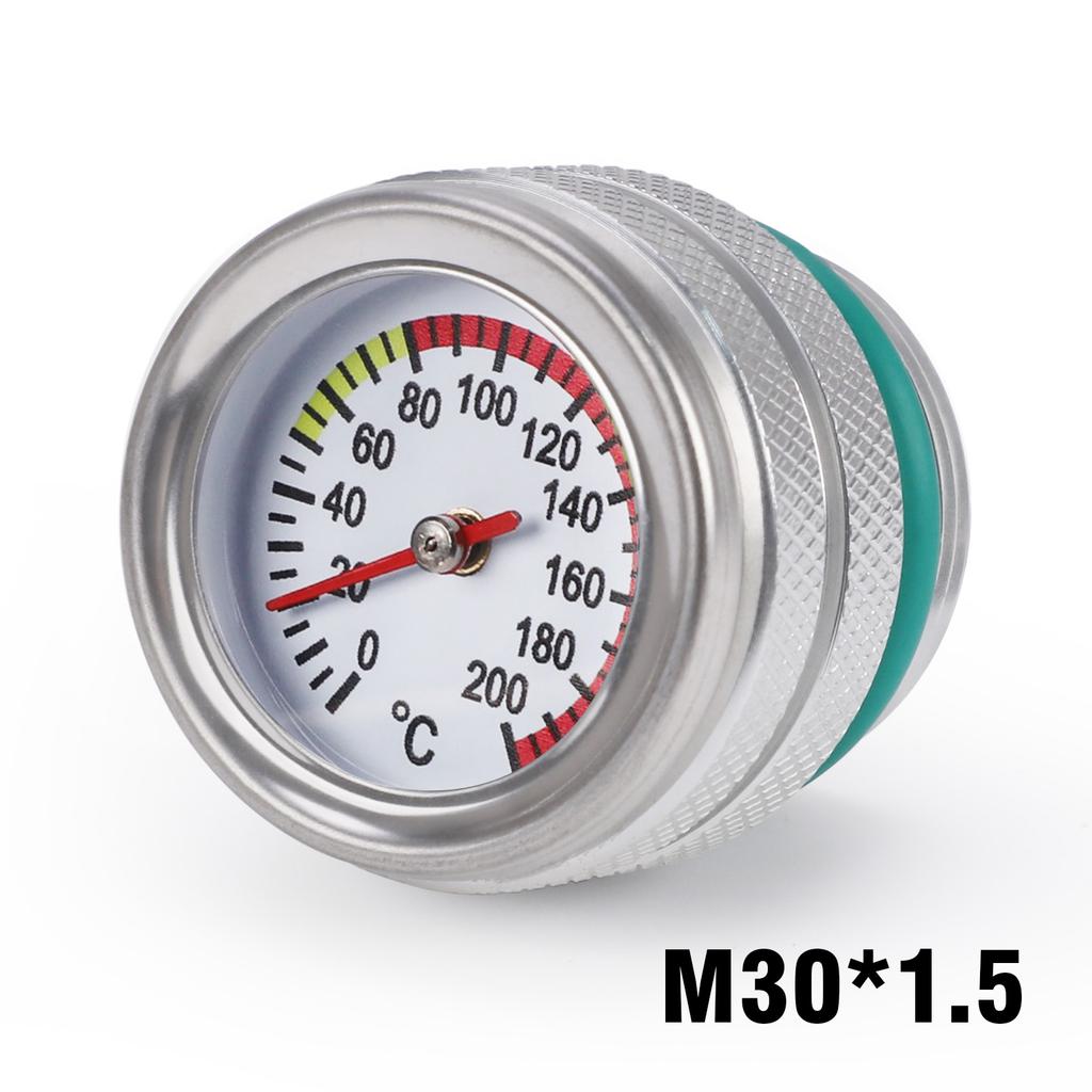 Motorcycle Fuel Tank Cap M30X1.5 With Oil Engine Temperature Gauge Meter Oil Filler Cap Motorbike For Kawasaki 650 KLR 1987-1998