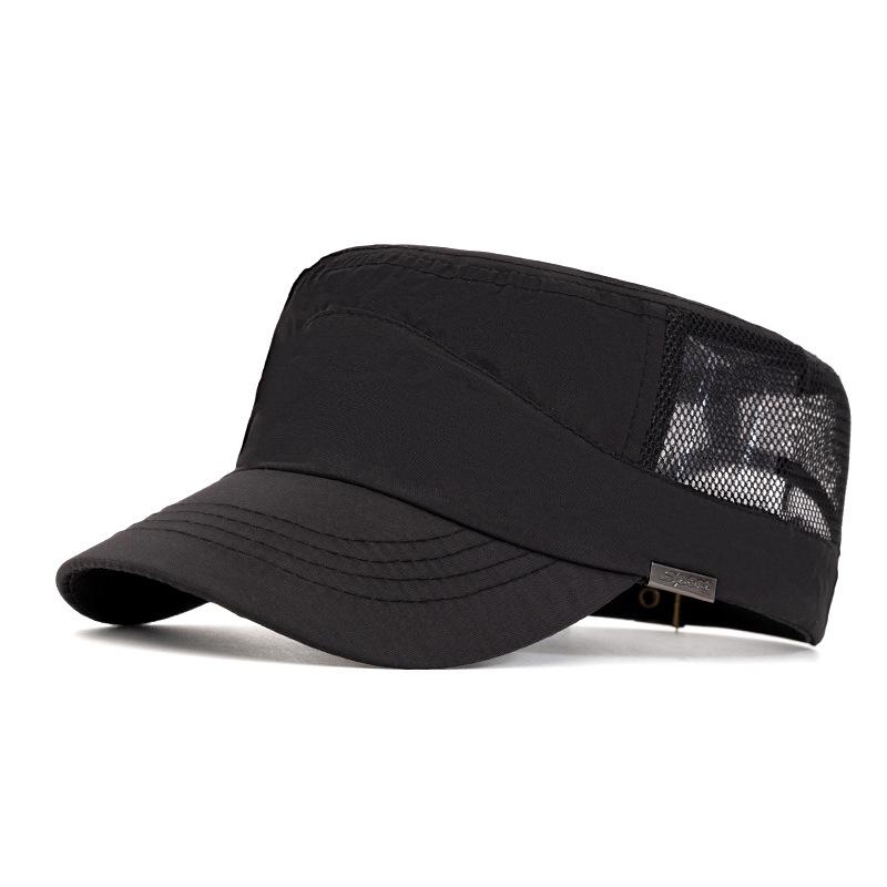 Men's Summer Hat Outdoor Quick-Drying Net Breathable Sunscreen Flat Hat Sunshade Cap