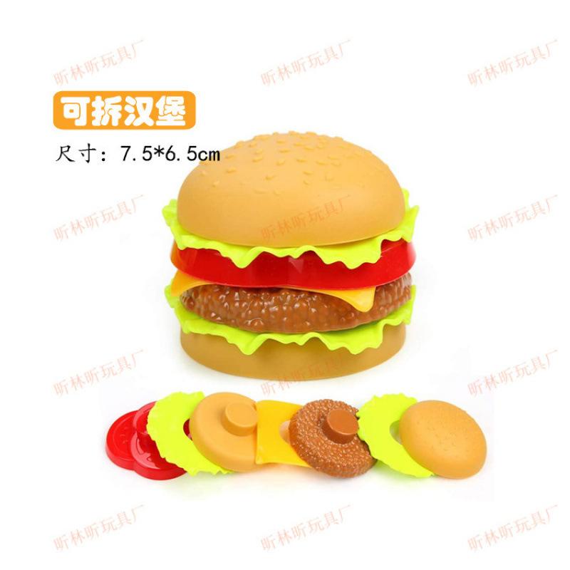 Diy Children'S Play House Burger Western Food Kitchen Simulation Breakfast Toast Sandwich Food Play Model