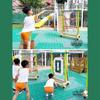 Kids Outdoor Toy Set: Wooden Basketball Hoop, Ring Toss, Sandbags, Bow & Arrow for Sensory Play