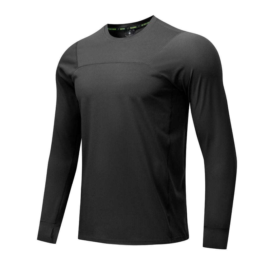 Men's Autumn Quick-Dry Long Sleeve Solid Pullover with Zipper for Sun Protection