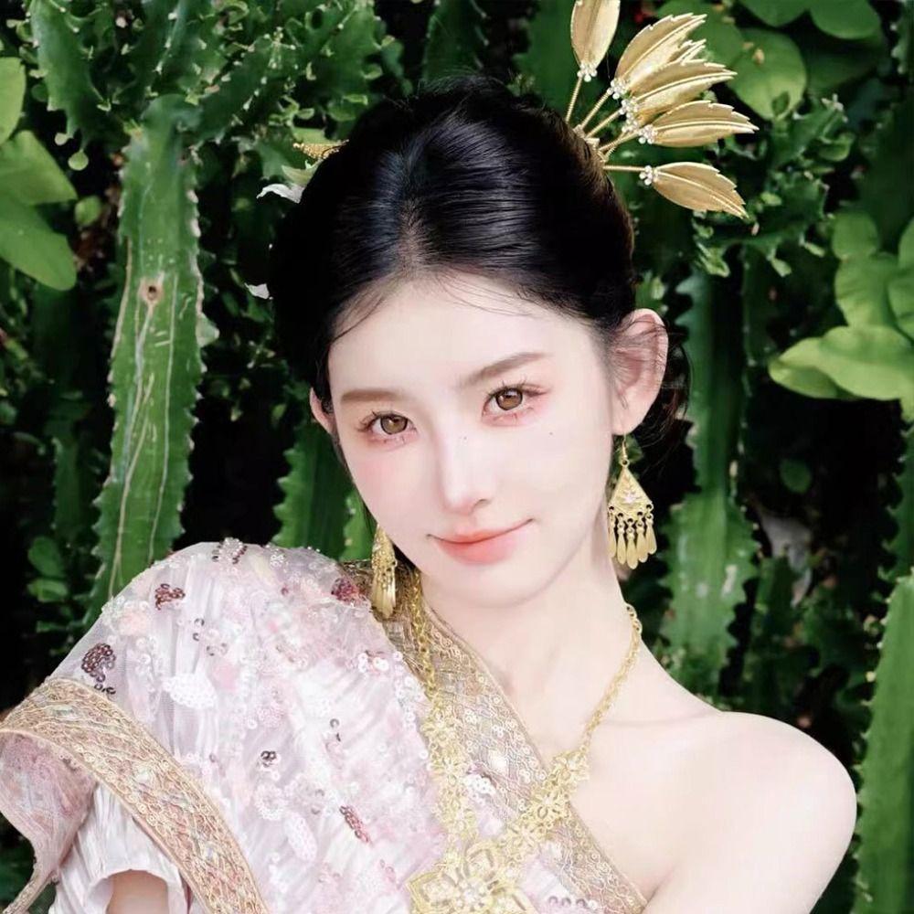 Ancient Thai Hair Sticks Flower U-shaped Hairpin Antique Ethnic Style Hair Accessories  Wedding