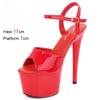 Fashion Shoes for Women 17CM High Heeled Sandals Open Toe Shoes Summer Buckle Strap Platform Party Club Striper Shoes Female Stiletto