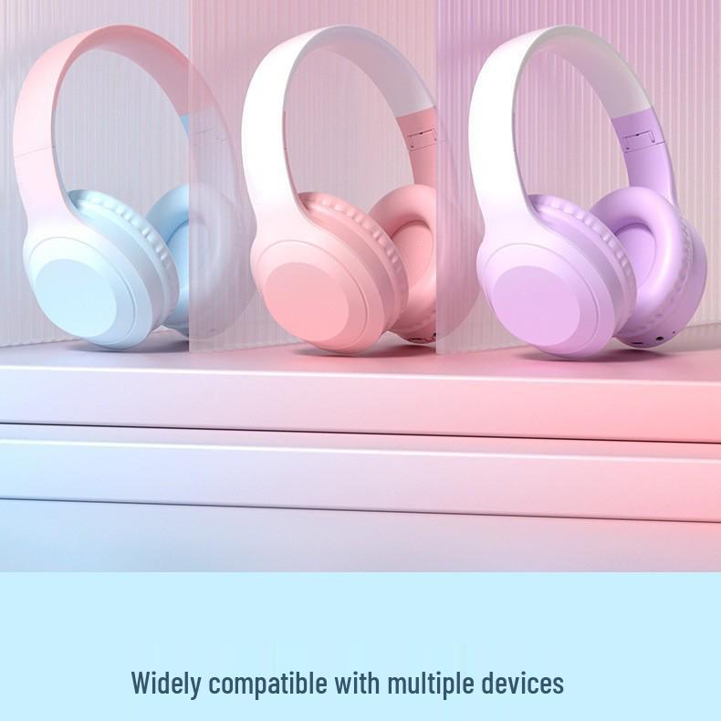 W5 Private Mold Gradient Color Bluetooth Over-Ear Headset - HIFI Heavy Bass Stereo, E-sports Low Latency