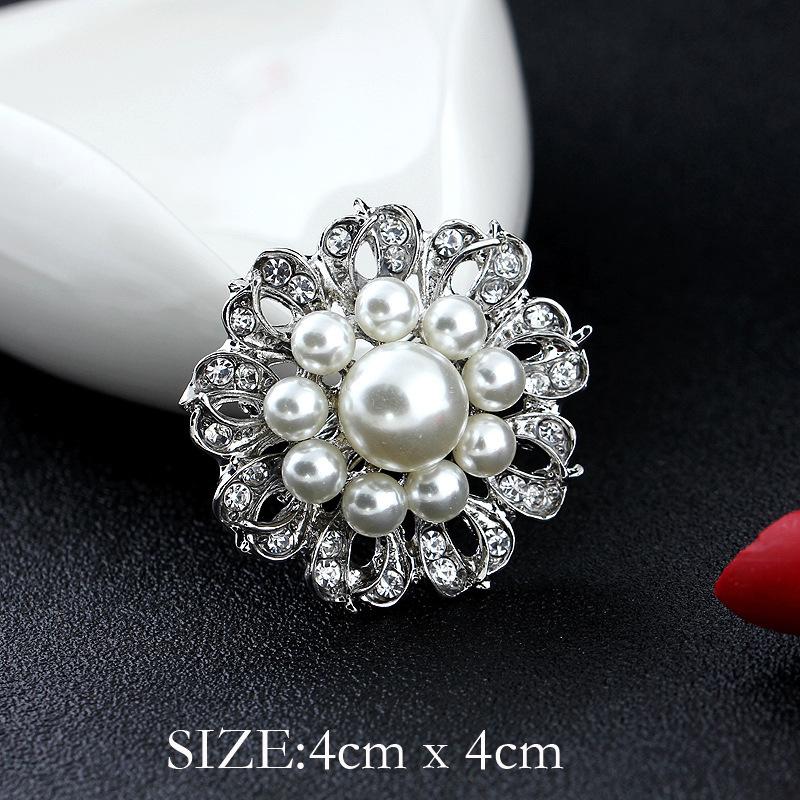 Mode Kristall Strass Persönlichkeit Vielseitig Perlenkranz Kleine Brosche Anstecknadel Damen Seidenschal Schnalle