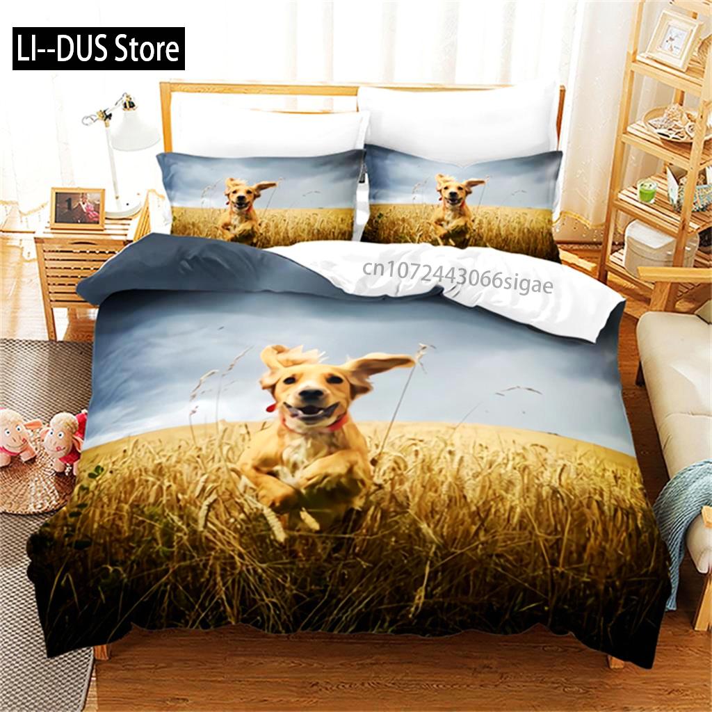 Duvet Cover Puppy Cute Pet Dog Print Comforter Cover Microfiber Animal Theme Bedding Set Full Size For Kids Boys Girls Bedroom