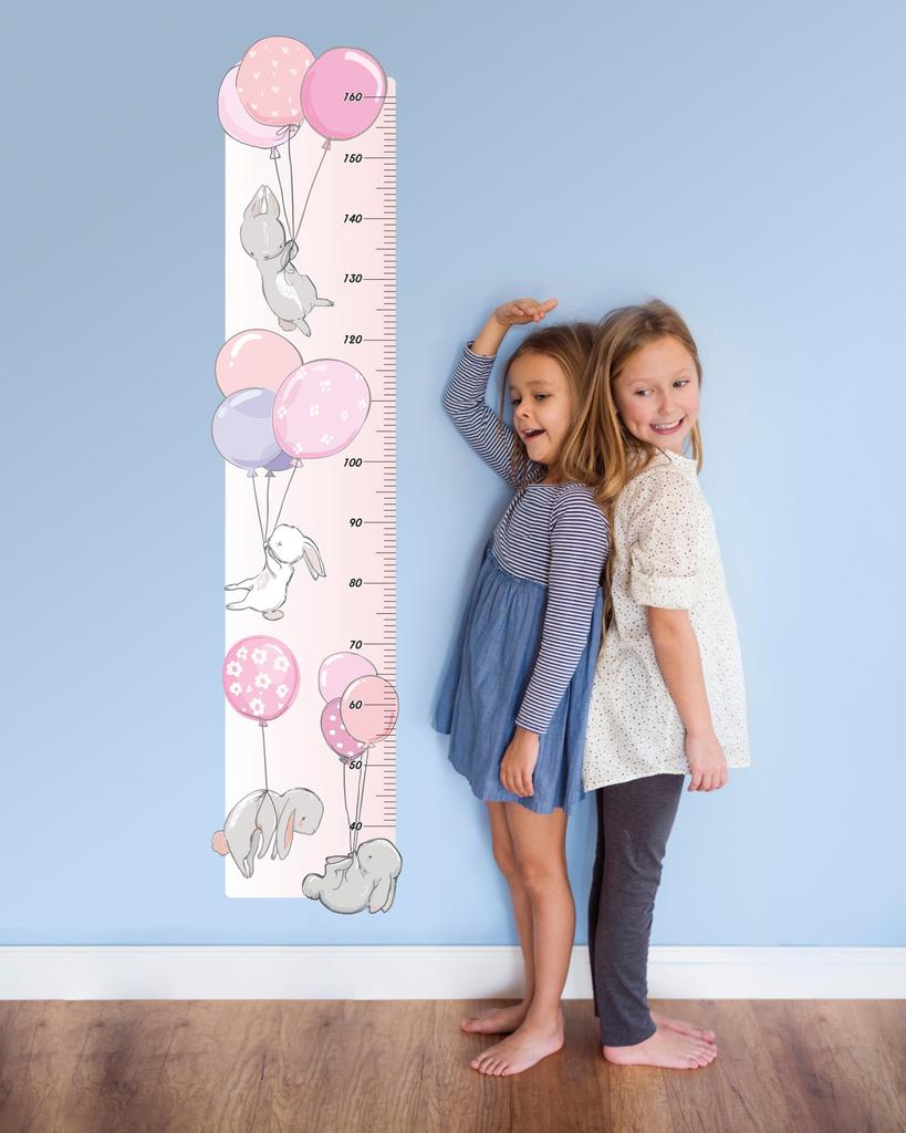 Height Chart Sticker - Pink Bunnies