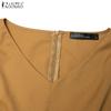 ZANZEA Women Casual Elegant V-Neck Summer Short Sleeve Dress
