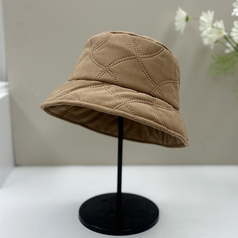 Autumn and winter hat women's new solid color bucket hat spring and autumn plain face small bucket hat versatile basin hat