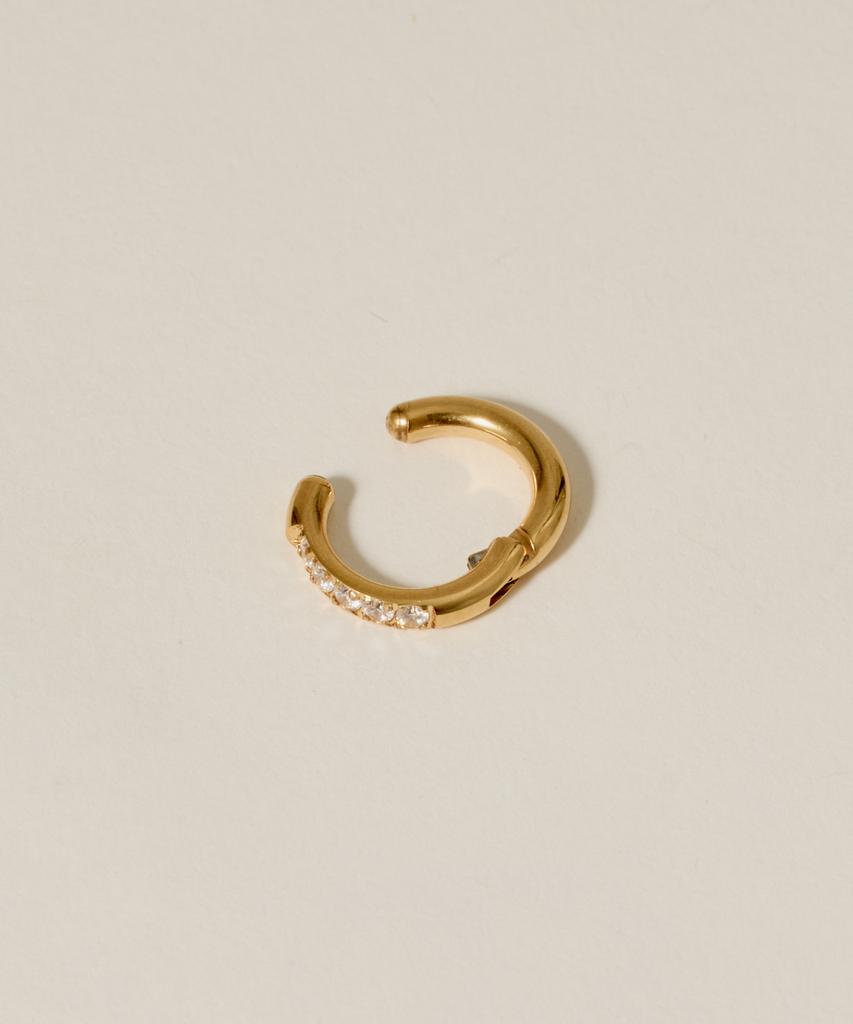 Novice Tokyo Cz Open Hoop Ear Cuff [Stainless] / Gold