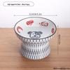 Slanted Ceramic Cat Bowl: Cute, Hand-Painted, Neck-Protecting, Multi-Functional Elevated Bowl for Food & Water