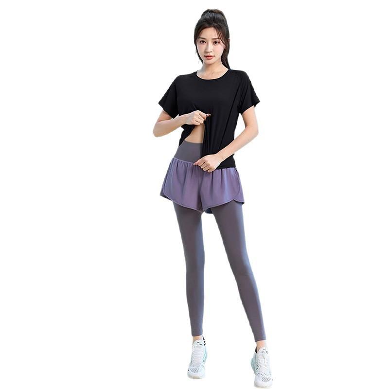 Women's Quick-Dry Short Sleeve Gym & Yoga Set