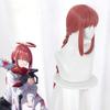 Peluca Larga Rosa Oscuro Pelucas Sintéticas de Anime para Cosplay Con Una Trenza Resistente al Calor Pelucas Sintéticas para Cosplay Fiesta de Halloween