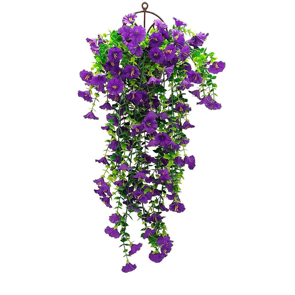 69-Mesh Eucalyptus Flower & Trumpet Hanging Basket for Outdoor Garden Decor