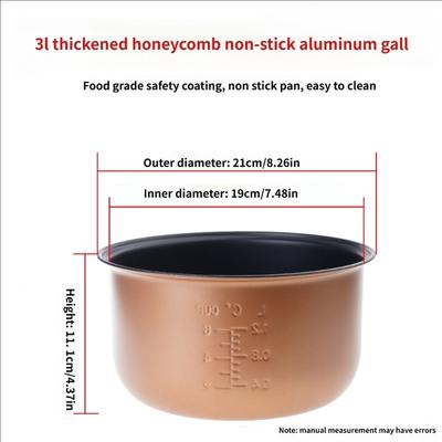 Crock-Pot per Riso Acciaio Inossidabile Liner Sostitutivo per Cuociriso Elettrico Pentola Antiaderente Facile da Pulire