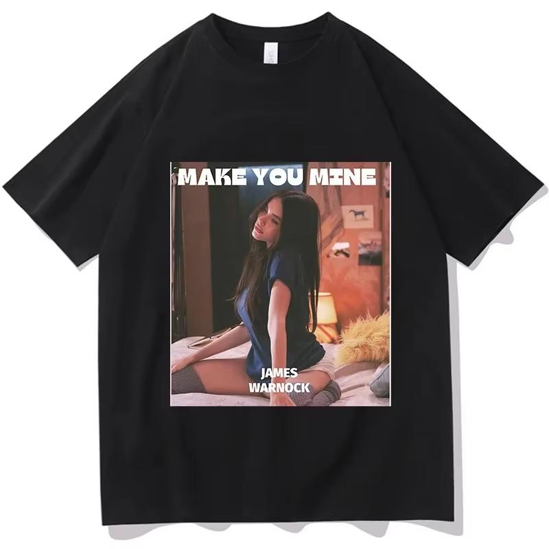 Мадисон Бир Футболка Make You Mine Модная Унисекс С Коротким Рукавом Одежда Эстетичная Мода Графическая Хип-Хоп Футболка для Пары Streetwear S
