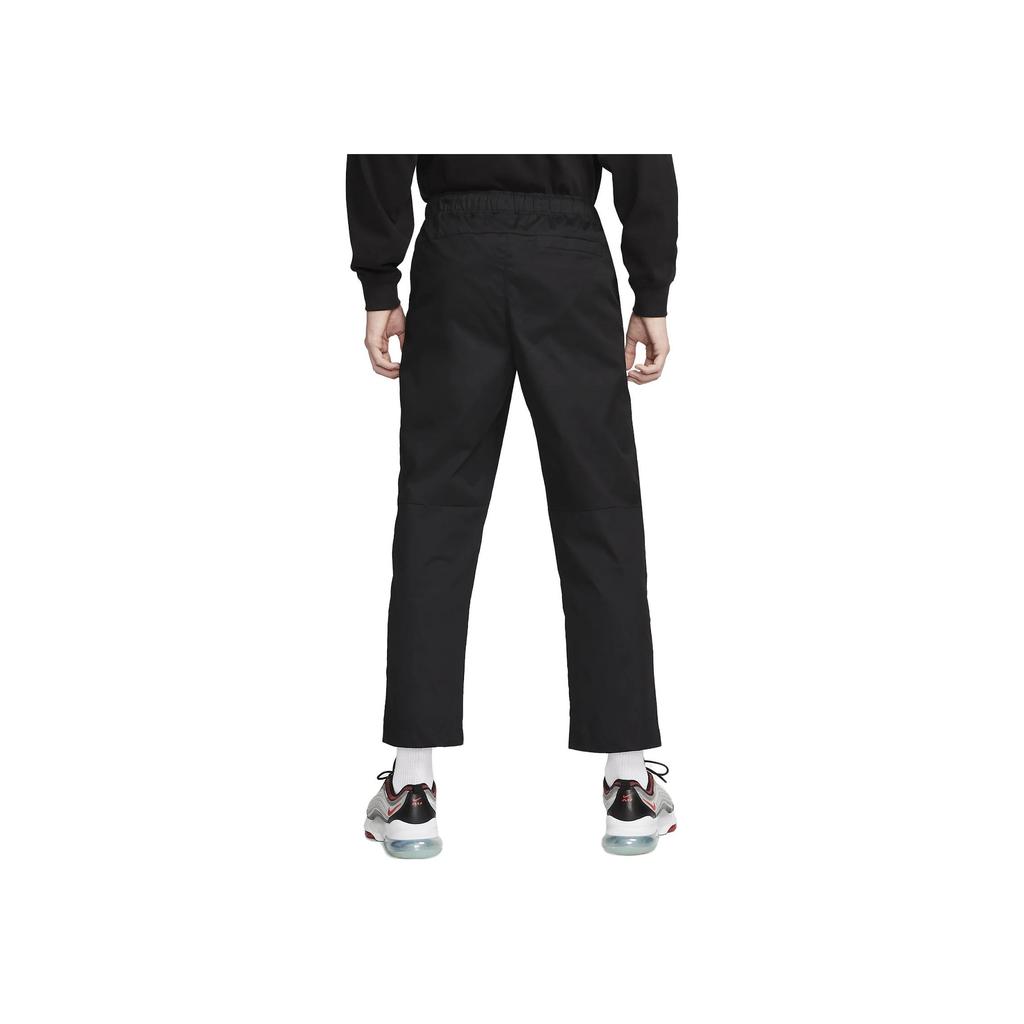 Nike Solid Color Lace-Up Woven Straight Leg Casual Pants Men Bottoms Black DX3337-010