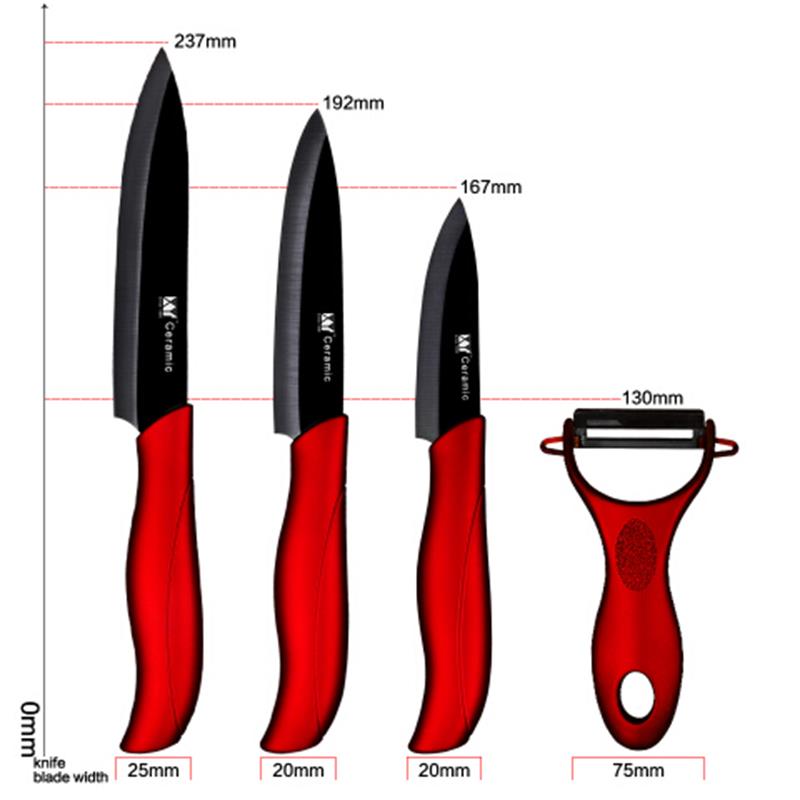 Ceramic Knife Set Black Sharp Blade 3Pcs Ceramic Knives With Peeler