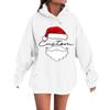 Women's Casual Comfortable Long-Sleeved Christmas Letter-Printed Warm Hooded Crew-Neck Sweatshirt