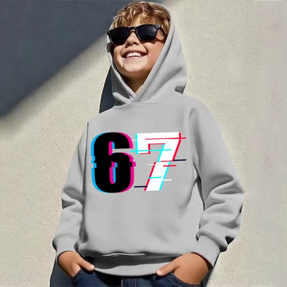 2026 Neuer Trend Lustiges 67 Kostüm Shirt Trendiger Weihnachten 67 Baum Gedruckter Hoodie Kinder Jungen Feiertags T-Shirt Kinder Weihnachten Oberteile