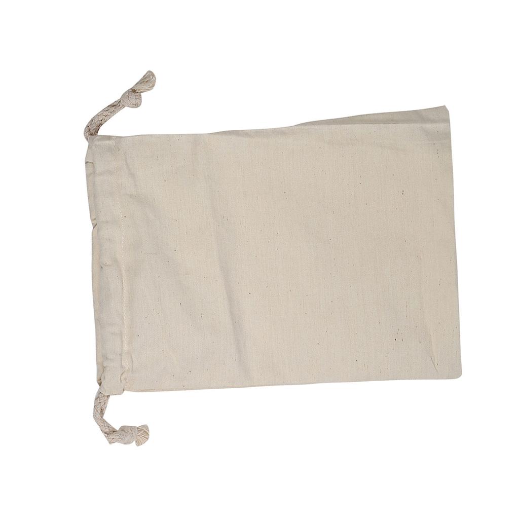 Household Plain Cotton Drawstring Storage Laundry Sack Stuff Bag for Travel Home Use