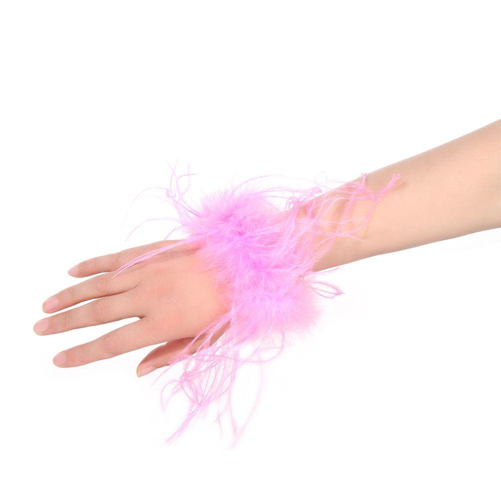 Children Gift Wrist Decoration Cuff Sleeves Slap Ring Ostrich Feather Slap Bracelets Hair Accessories Patting Circle Wristband