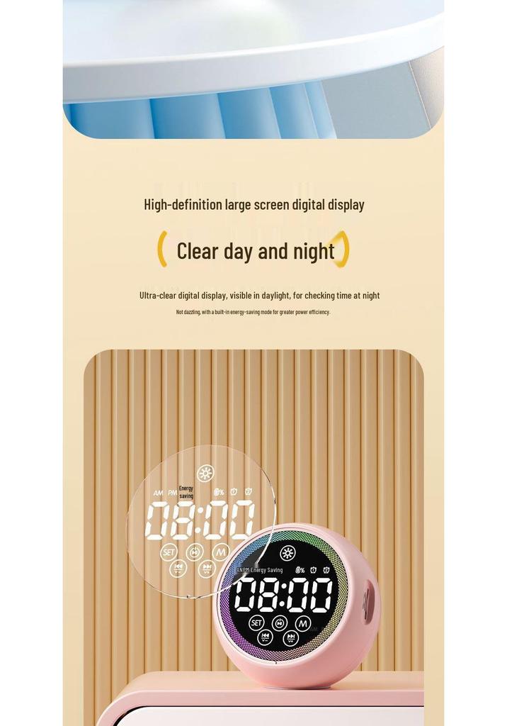 Smart Voice T33 Multi-Functional Bluetooth Alarm Clock with Super Loud Speaker for Office & Student Use