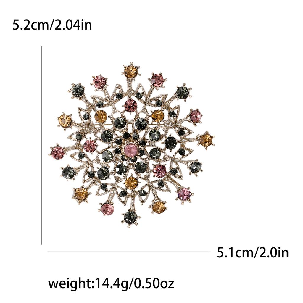 Original Single Rhinestone Crystal Multi-Color Large Flower Brooch Brooch Clothing Accessories