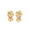 Elegant Double-Layered Flower Dangle Earrings: Stylish Brushed Metal Jewelry for a Fresh, Fashionable Look