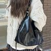 New Black Soft Leather Large Capacity Commuting Casual Tote Bag for Women's Korean Style Fashion One-shoulder Crossbody Bag