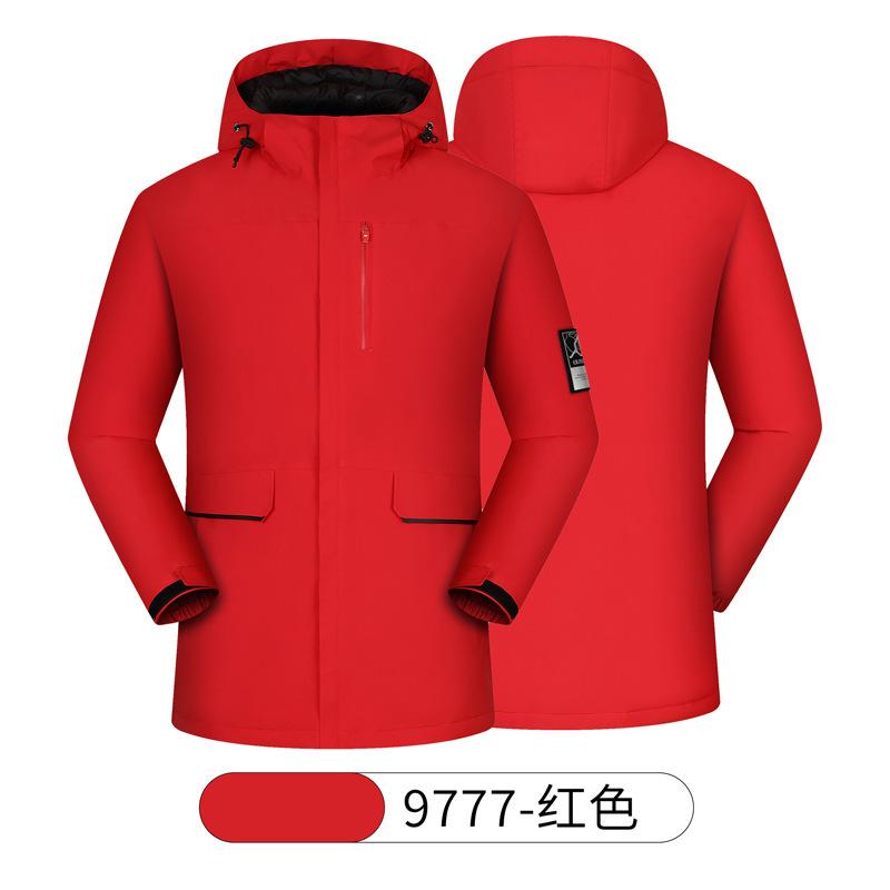 Herfst en winter geïntegreerde fleece jas koppelstijl bedrukt logo overall heren hooded jas outdoor bergbeklimmingsjas
