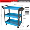 Three-Layer Mobile Tool Cart with Storage Shelves