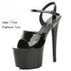 Fashion Shoes for Women 17CM High Heeled Sandals Open Toe Shoes Summer Buckle Strap Platform Party Club Striper Shoes Female Stiletto