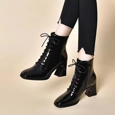 Women's Shoes, High-heeled Ankle Boots, Women's Boots, Versatile for Autumn and Winter, Chunk-heeled Boots, Fashion Boots
