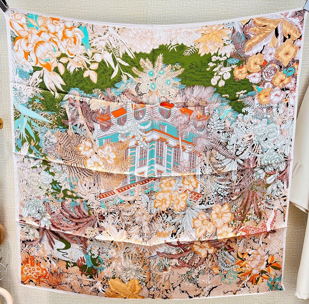 

[Tropical Rainforest Fubao] Versatile 14 Mmi Silk Plain Satin Large Square Scarf Women S Silk Scarf Scarf Shawl 88X88CM