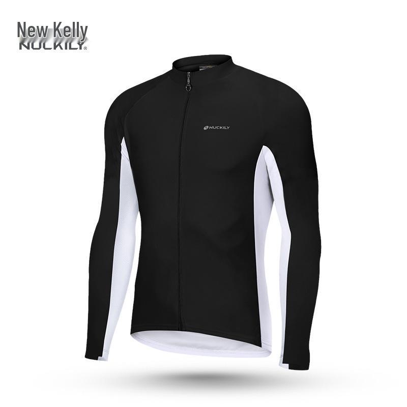 

Мужская веломайка с длинным рукавом NUCKILY - Дышащая и быстросохнущая для весеннего/летнего горного велосипеда Extra Large чёрный