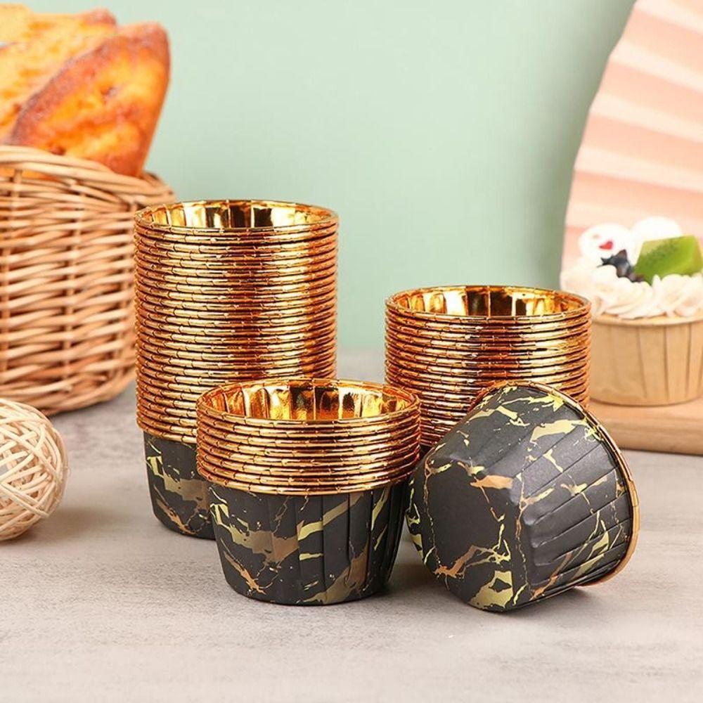 50pcs Kitchen Baking Supplies Foil Cupcake Liners Mini Cake Wrapper Baking Cup