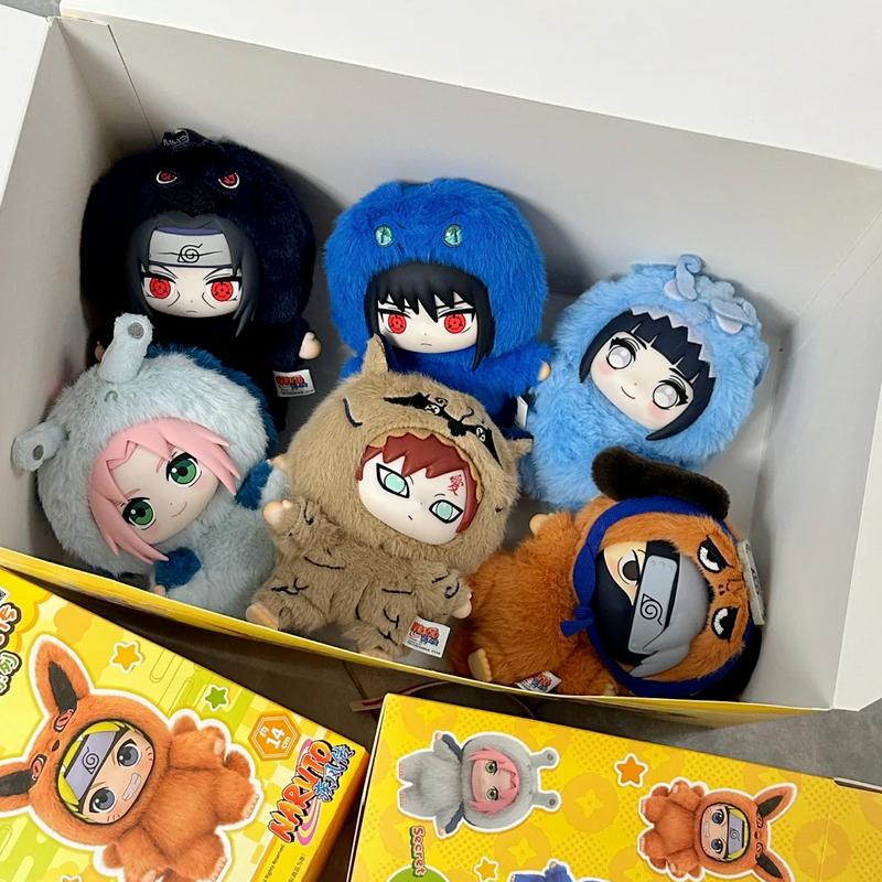 Authentic EAKI Naruto Blind box Shippuden Party Series Stuffed Plush Trendy Ornament Collection Toy Birthday Christmas Gifts